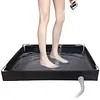Portable Shower Pan with Drain Hose Foldable Shower Base for Indoor and Outdoor