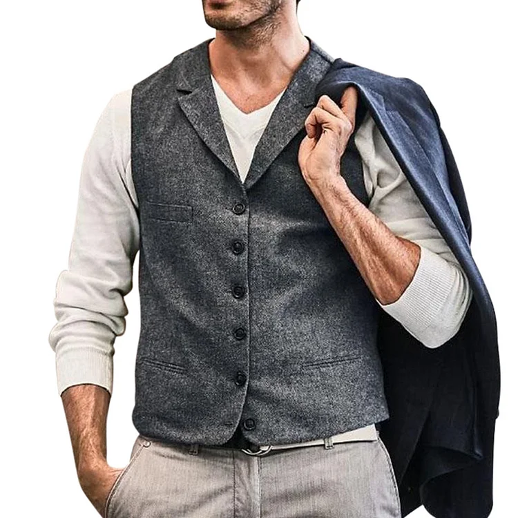 Men's Casaul Polo Collar Single Breasted Trendy Vest