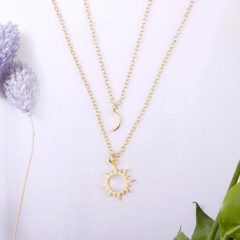 Sun and Moon Layered Necklace