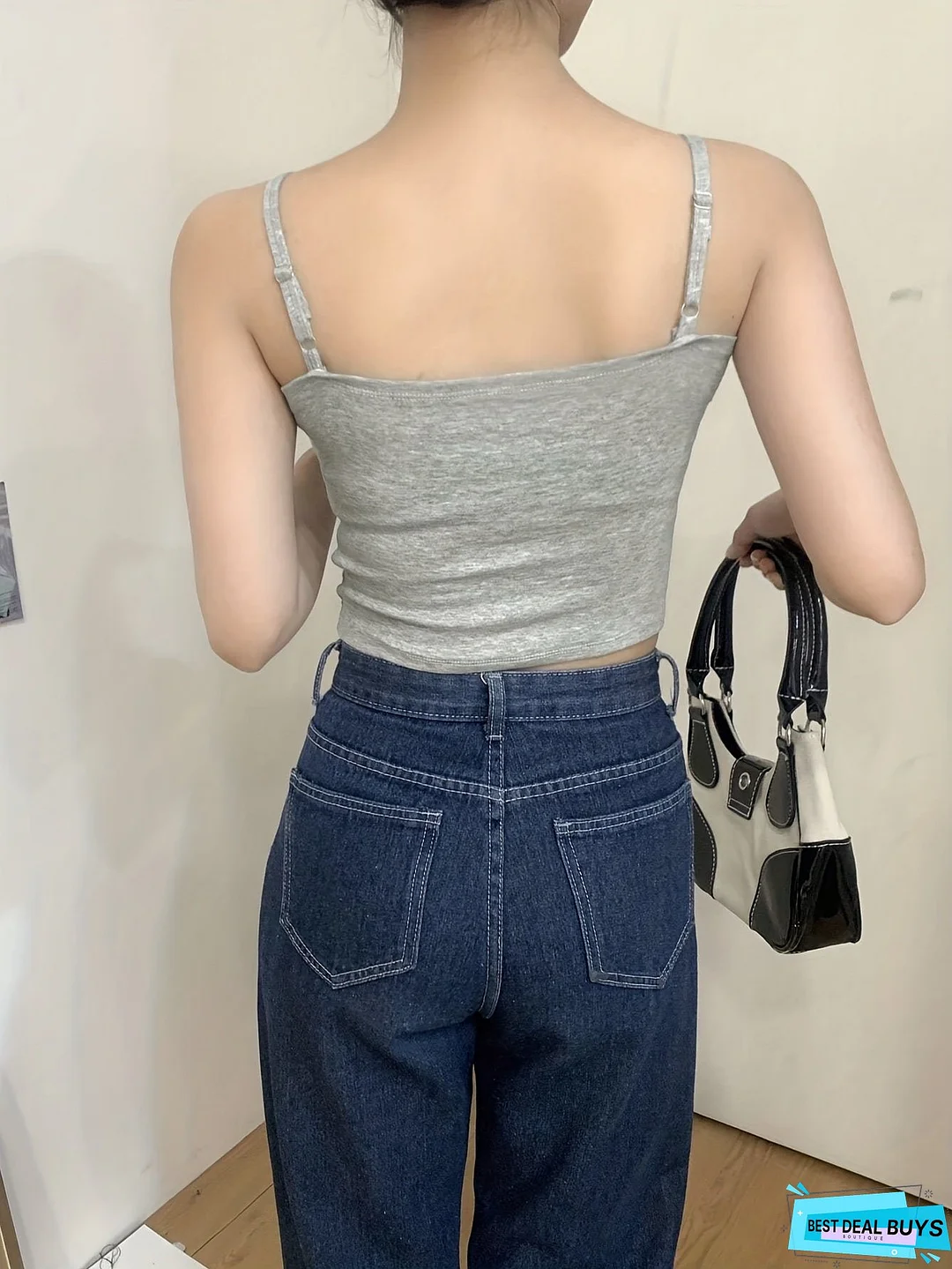 Ruched Crop Cami Top, Casual Summer Sleeveless Top, Women's Clothing