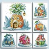 (Multi Style)Cabin-Partial Embroidery 2 Strands 14CT Stamped Cross Stitch-22*22CM