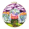Purple Garden-DIY Embroidery Kit with Pattern Cotton Threads Needles Hoop 30*30cm/11.81*11.81in tapestrymarket