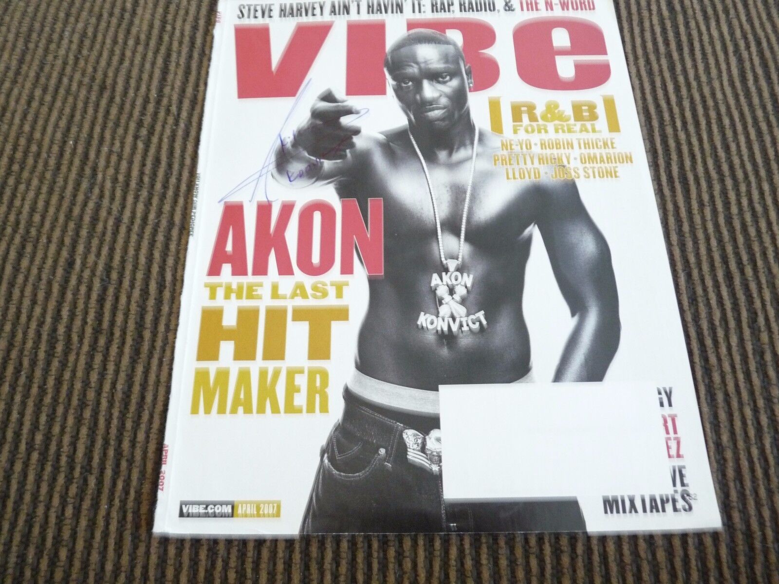 Akon KONVICT Signed Autographed Vibe Magazine Cover Photo Poster painting PSA Guaranteed #1