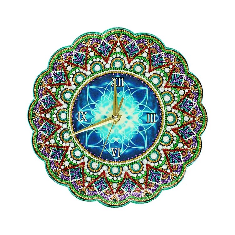 Mandala Wall Clock Diamond Painting Special Shaped Cross Stitch for Gifts gbfke