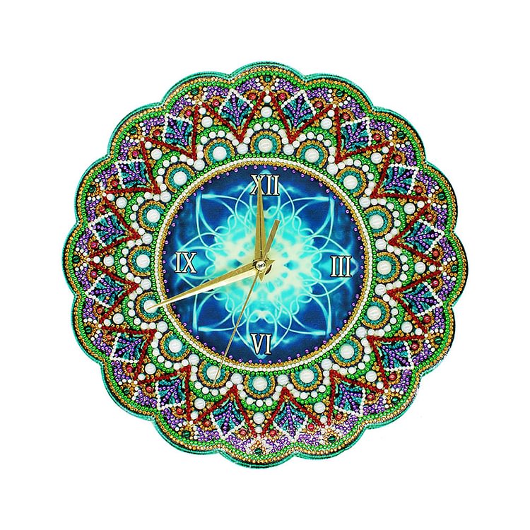 Mandala Wall Clock Diamond Painting Special Shaped Cross Stitch for Gifts gbfke