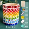 Glass Mosaic Art DIY Kit With Wood Pen Holder Square Crystal Mosaic Supplies Art Kit 
