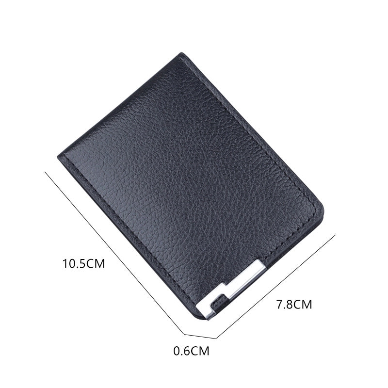 Men’s Solid Color Pu Leather Open Card Holders