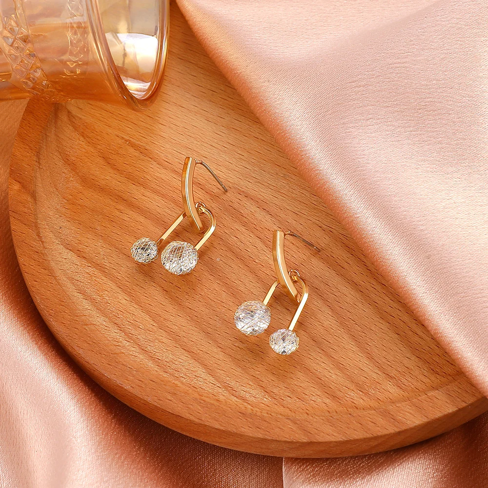 U-Shaped Zirconia Earrings Gold-Plated Earrings