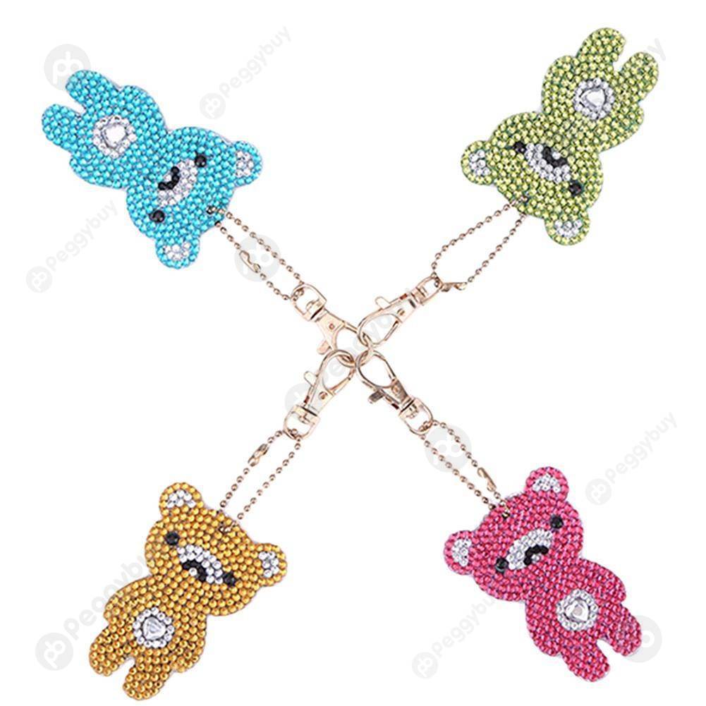 

4pcs Bears-DIY Creative Diamond Keychain, 501 Original