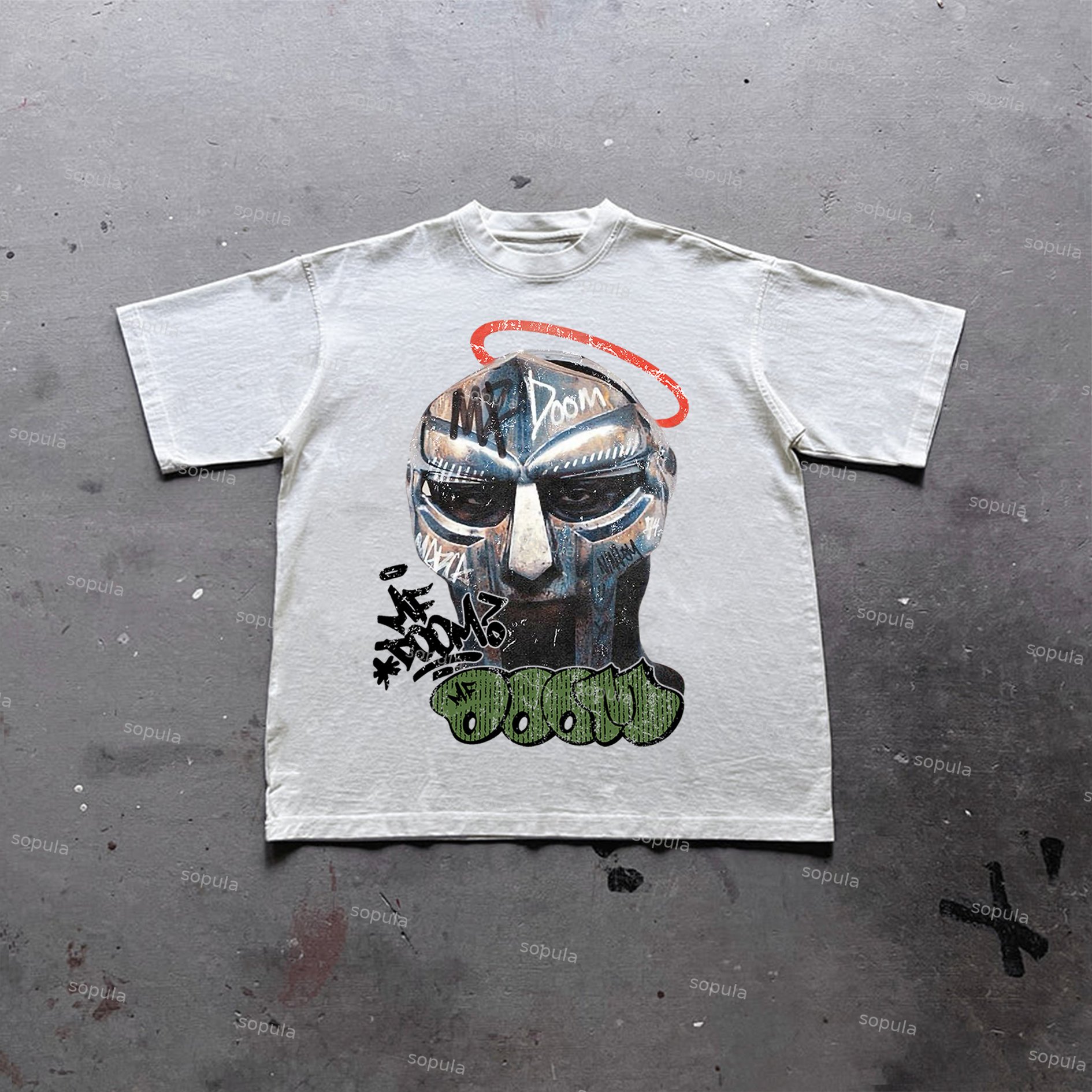 Vintage The Illest Villain Mf Doom Graphic Print Cotton T-Shirt