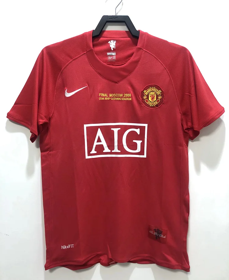 2007-08 Manchester United Home Retro Shirt - Champions League Edition