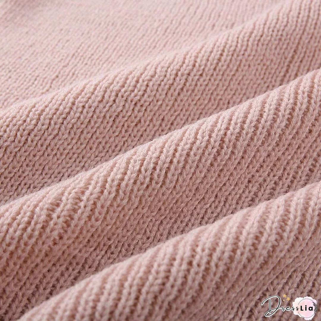 Casual Turtleneck Plain Loose Sweater