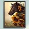 【Limited Stock Sale】Sunflower And Horse - 11CT Stamped Cross Stitch 40*50cm/15.75*19.69in