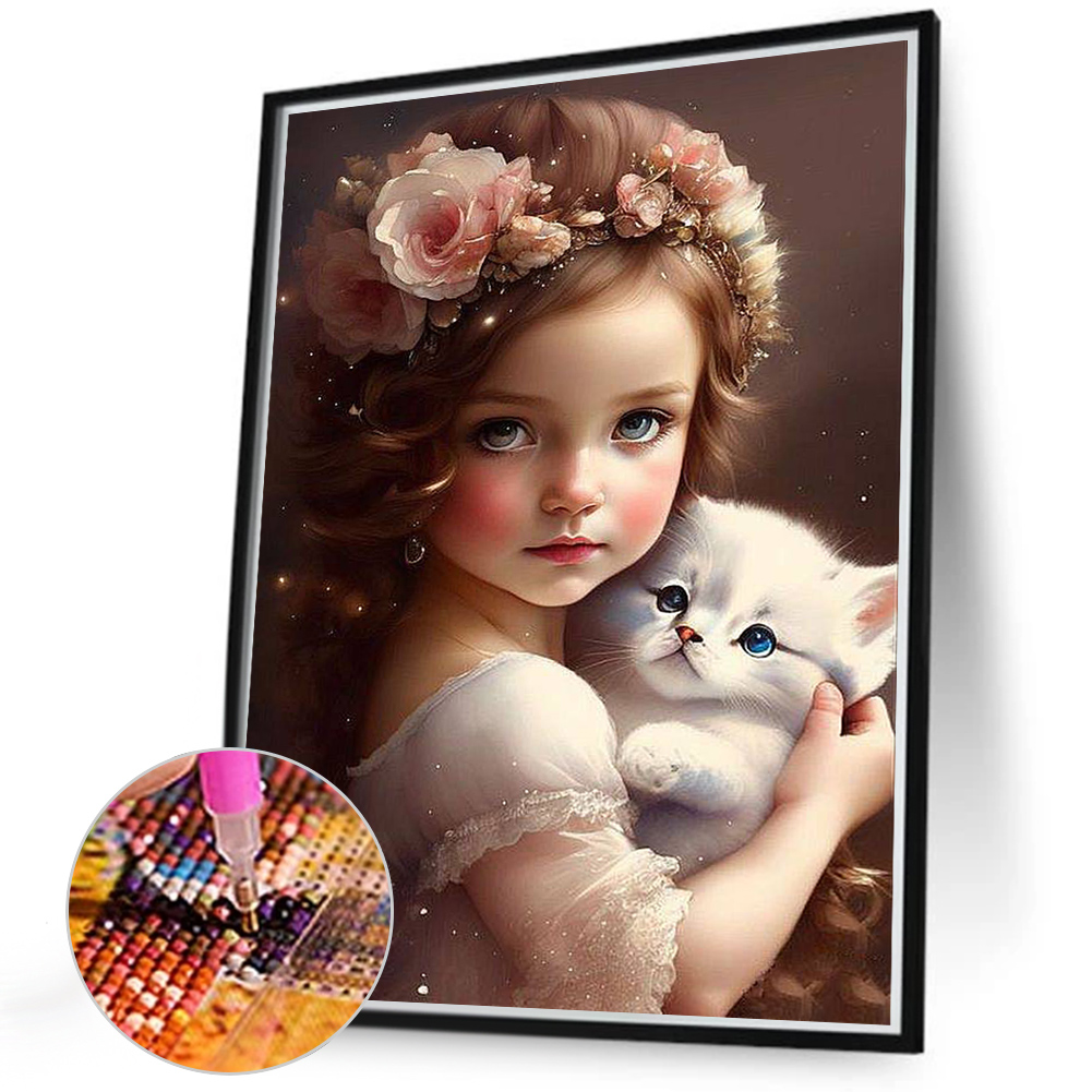 1pc 5D Artificial Diamond Painting Kits For Adults Beginner, Girl Theme