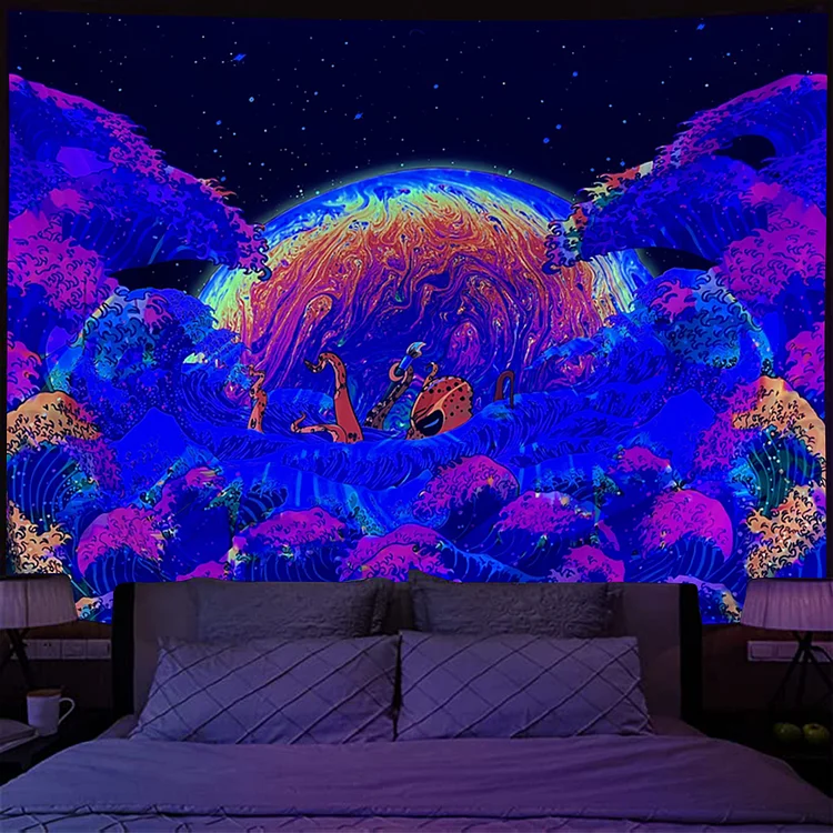 Planet - Black Light Tapestry