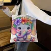 (US Only)11CT Elephant Cross Stitch Canvas Tote Bag DIY Sewing Bag Gift for Friend40x40cm