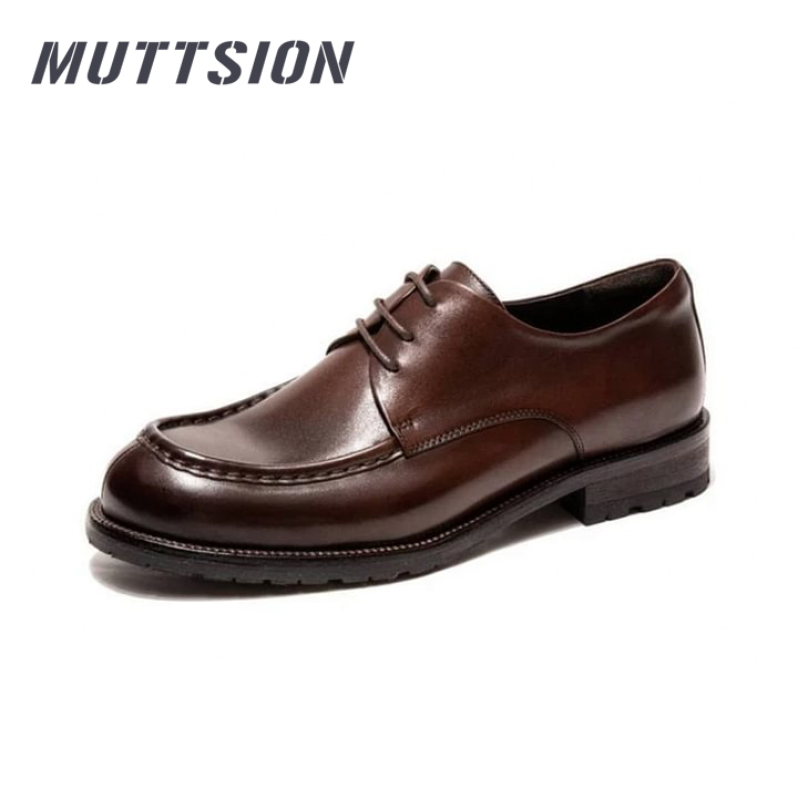 MUTTSION Horsehide Business Dress Shoes Lace-up Breathable Derby Shoes MUTTSION.COM MUTTSION