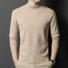 Men's half turtleneck solid color wool sweater