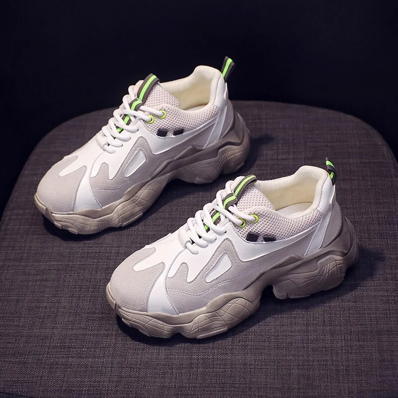Qengg Fashion Women Sneakers Genuine Laeather Lace-Up Flats Spring Summer Casual Sport Shopping Comfortable Shoes Woman