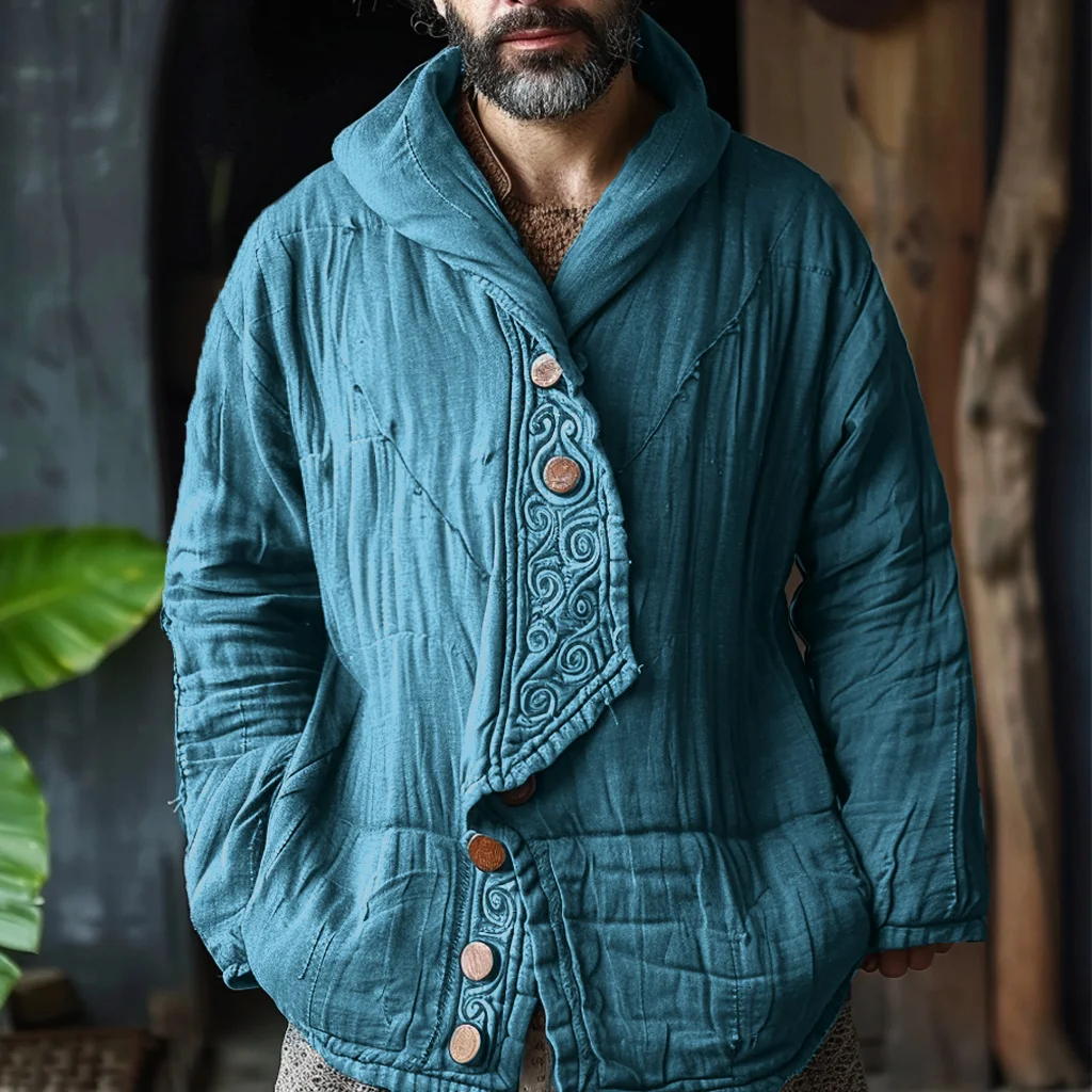 Men's Linen Padded Hoodie Jacket-inspireuse