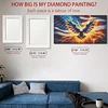 (US Only)5D DIY Full Round Drill Diamond Painting Independence Day Eagle Kit 70x40cm