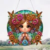Diamond Painting Double Sided Cute Girl Hanging Pendant for Wall