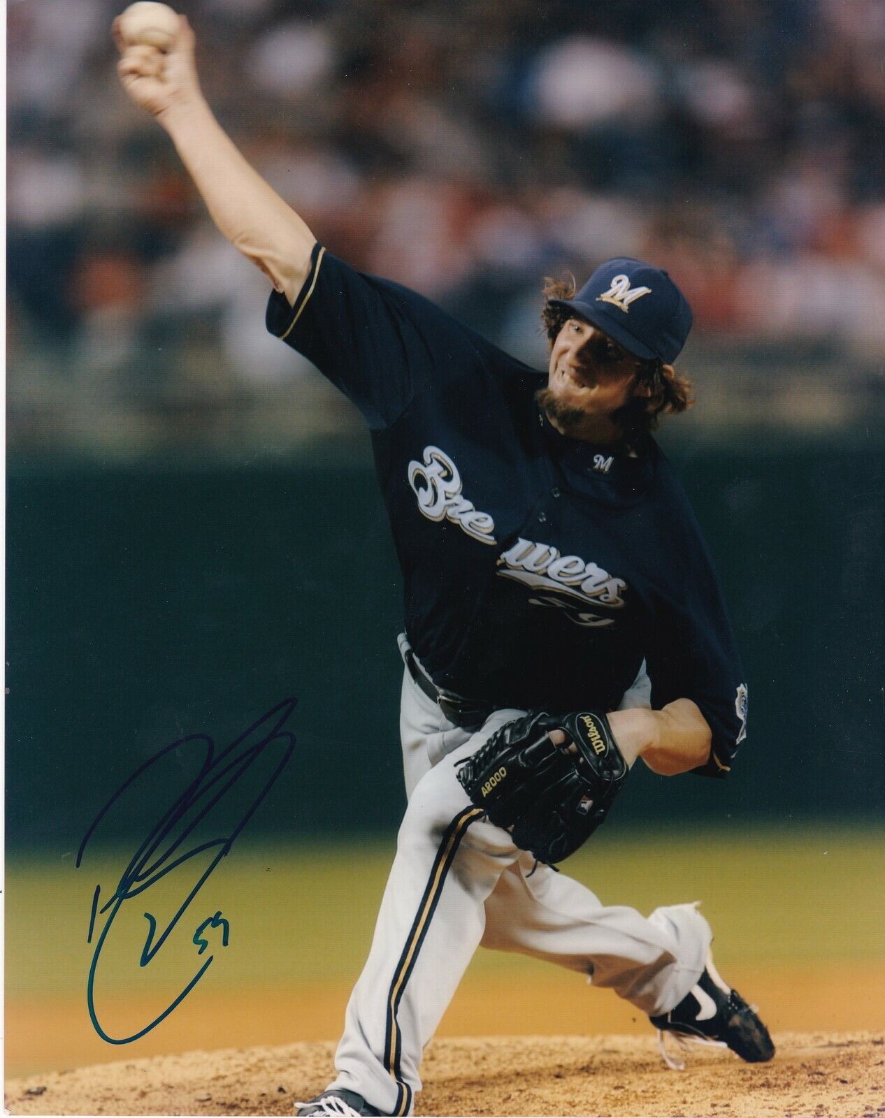 DERRICK TURNBOW MILWAUKEE BREWERS ACTION SIGNED 8x10