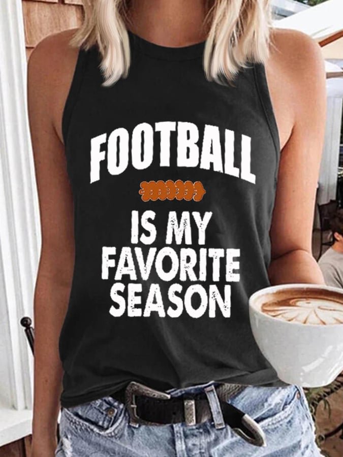 Football Is My Favorite Season Print Tank Top