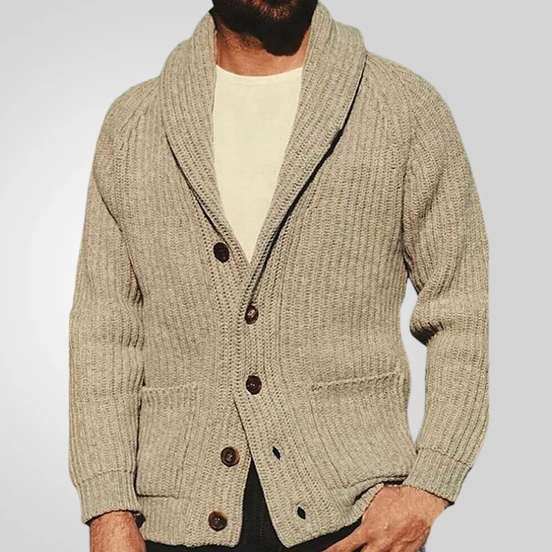 Uveng Uveng Men's Solid Color Clip Long Sleeves Wear Knits 1950S Vintage Sweater Tide SY0055