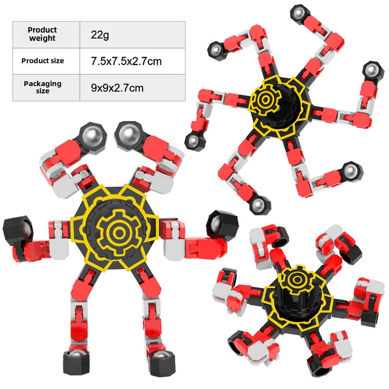 Gyro Toy Children’s Boy’s Transformable Luminous Puzzle Mechanical Fingertip Finger Rotation Decompression Boy’s Toy