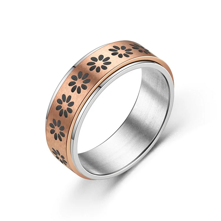 Sunflower Rotatable Anxiety Ring