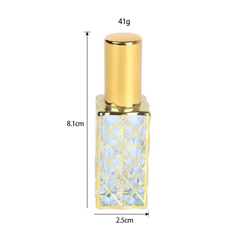 Perfume Bottling 12ML Electroplating Portable Sample Spray Bottle High-grade Fine Empty Bottle Glass Press Bottle