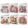 6Pcs Valentines Day Diamond Painting Greeting Card