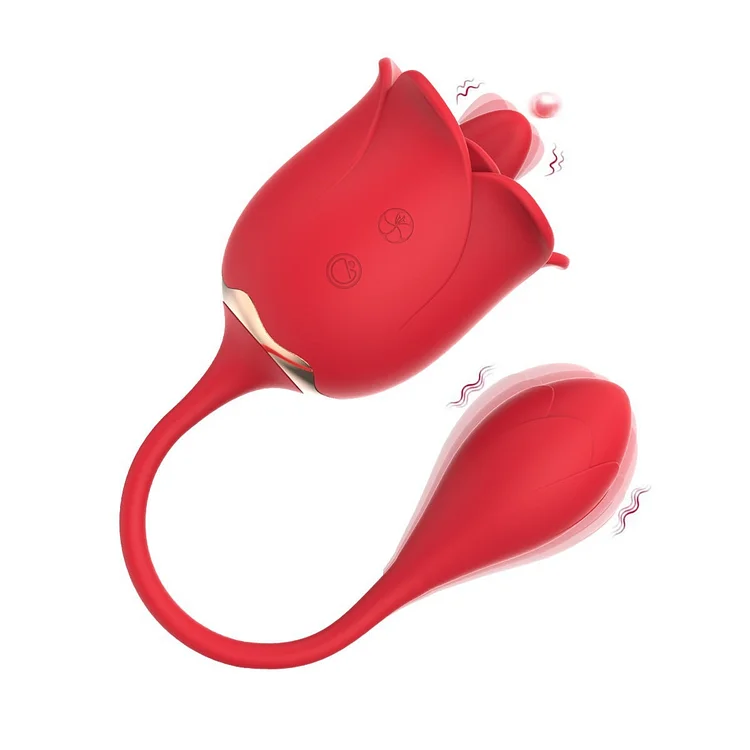 Telescopic massage vibrating stick rose female sex toy