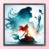 Silhouette-Princess Ariel-11CT Stamped Cross Stitch 40*40cm tapestrymarket