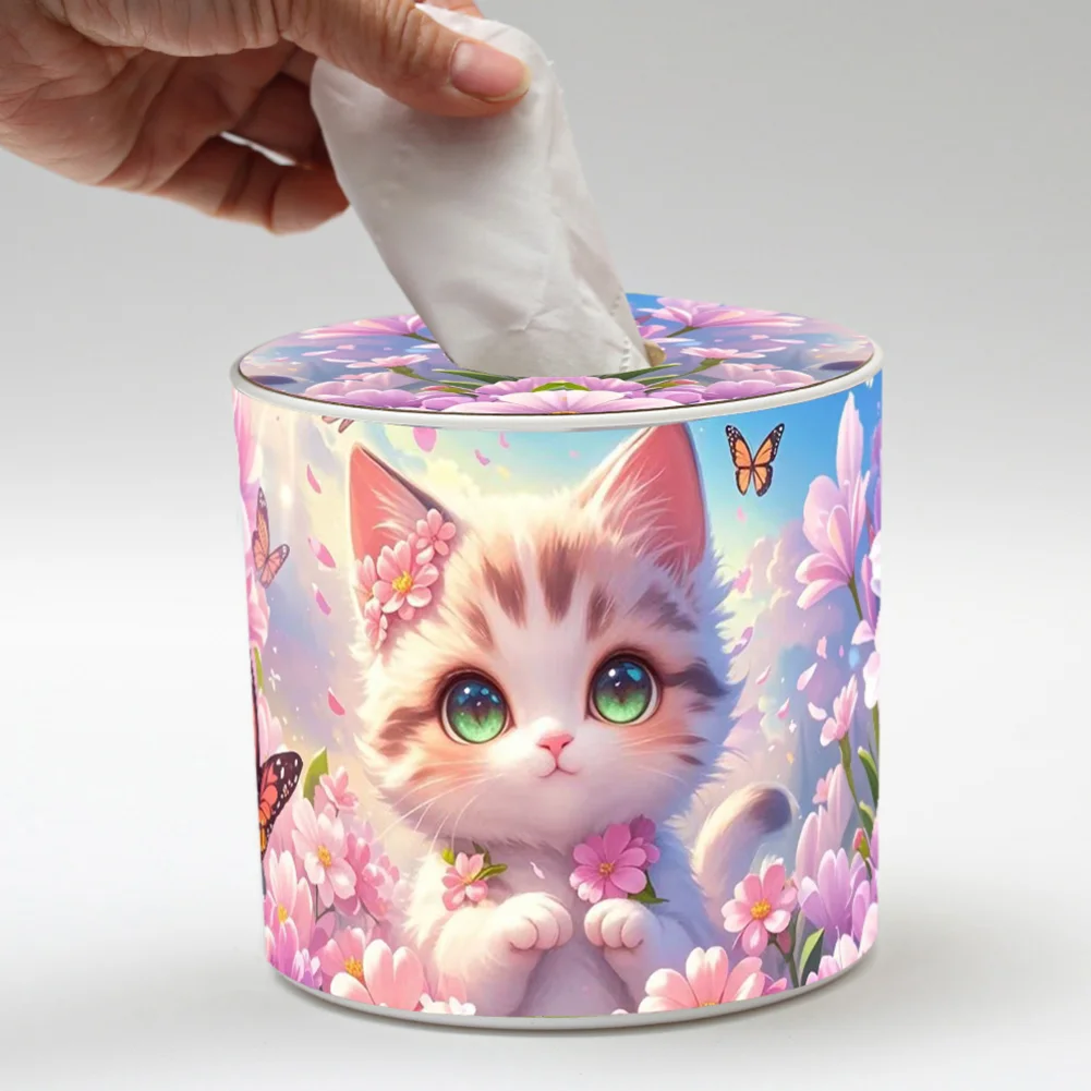 Kitten DIY Diamond Painting Handmade Tissue Holder Rhinestones Decor Tissue Box