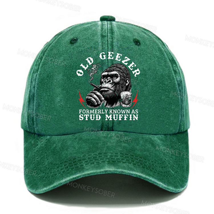 Old Geezer Formerly Known As Stud Muffin Washed Baseball Caps