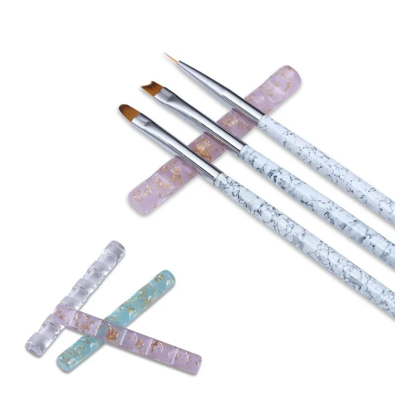 5 Grids Colorful Acrylic Clear Nail Brush Rack Shelf Painting Pen Rest Holder Stand Colorful UV Gel Brush Display Holder Tool-Nail Inspo