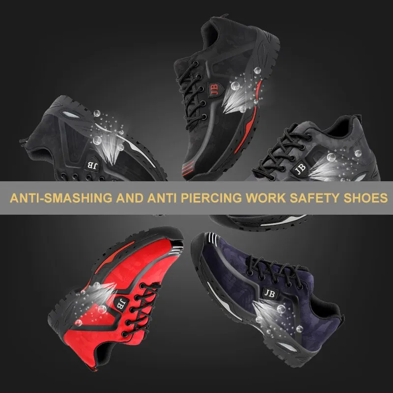 Steel Toe Cap and Kevlar Midsole Men Safety Work Shoes Puncture-Proof Indestructible Working Boots Wear-resistant Man Sneakers