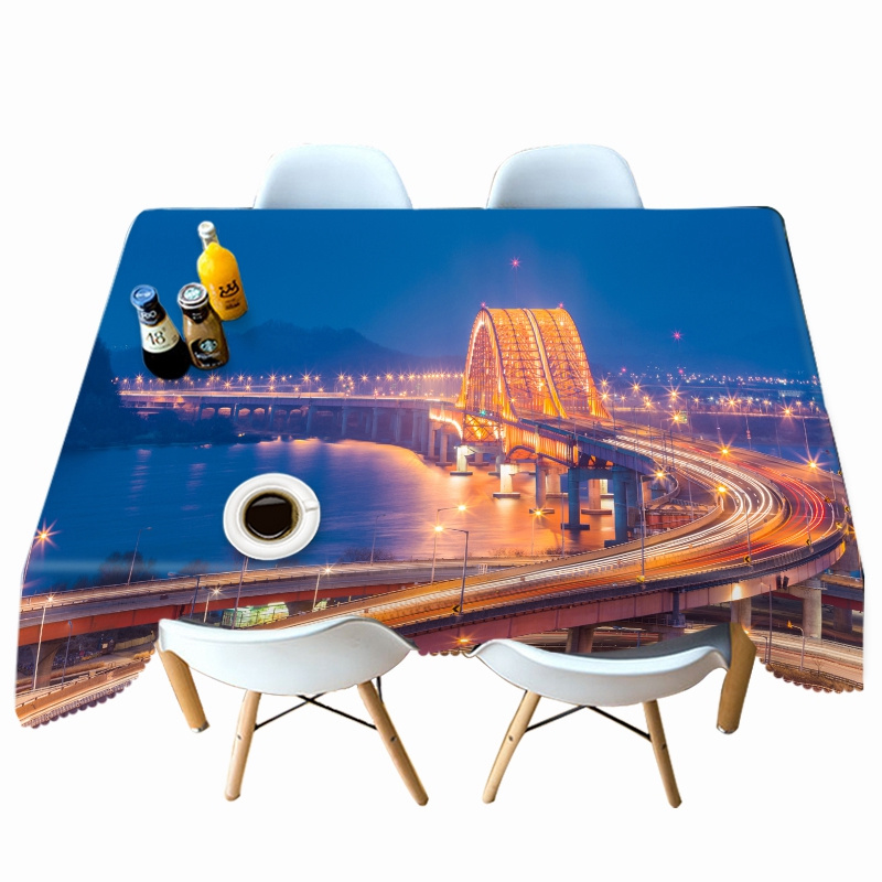 

Bright Night Scene of City - 3D Tablecloth, 140*210cm, 501 Original