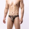 Men's Low Waist Sexy Breathable Leopard Print Briefs