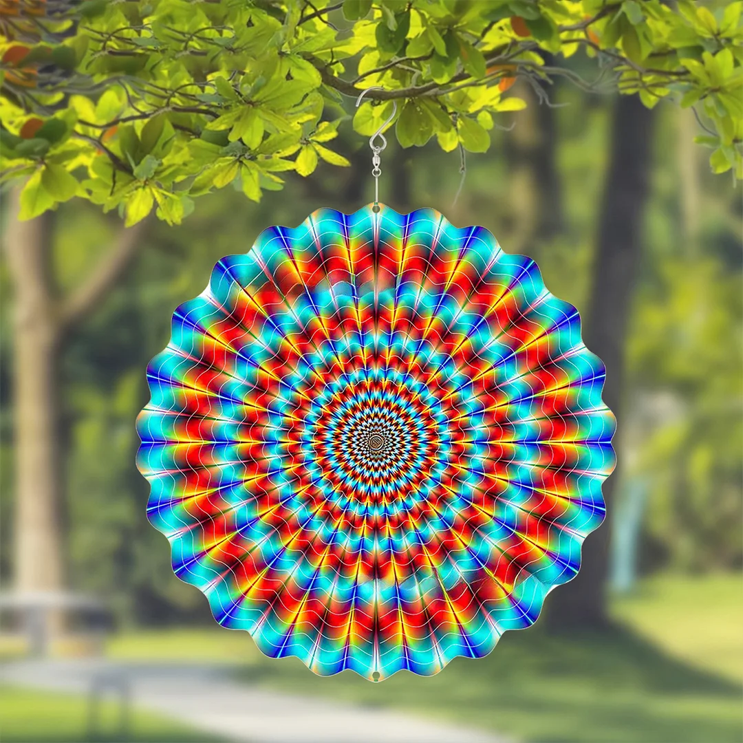Mandalas Hanging Wind Spinner 360 Degree Rotating 3D Garden Wind Spinners 10-Inch Hanging Wind Catcher Art Gift for Home Garden Halloween Christmas (07)
