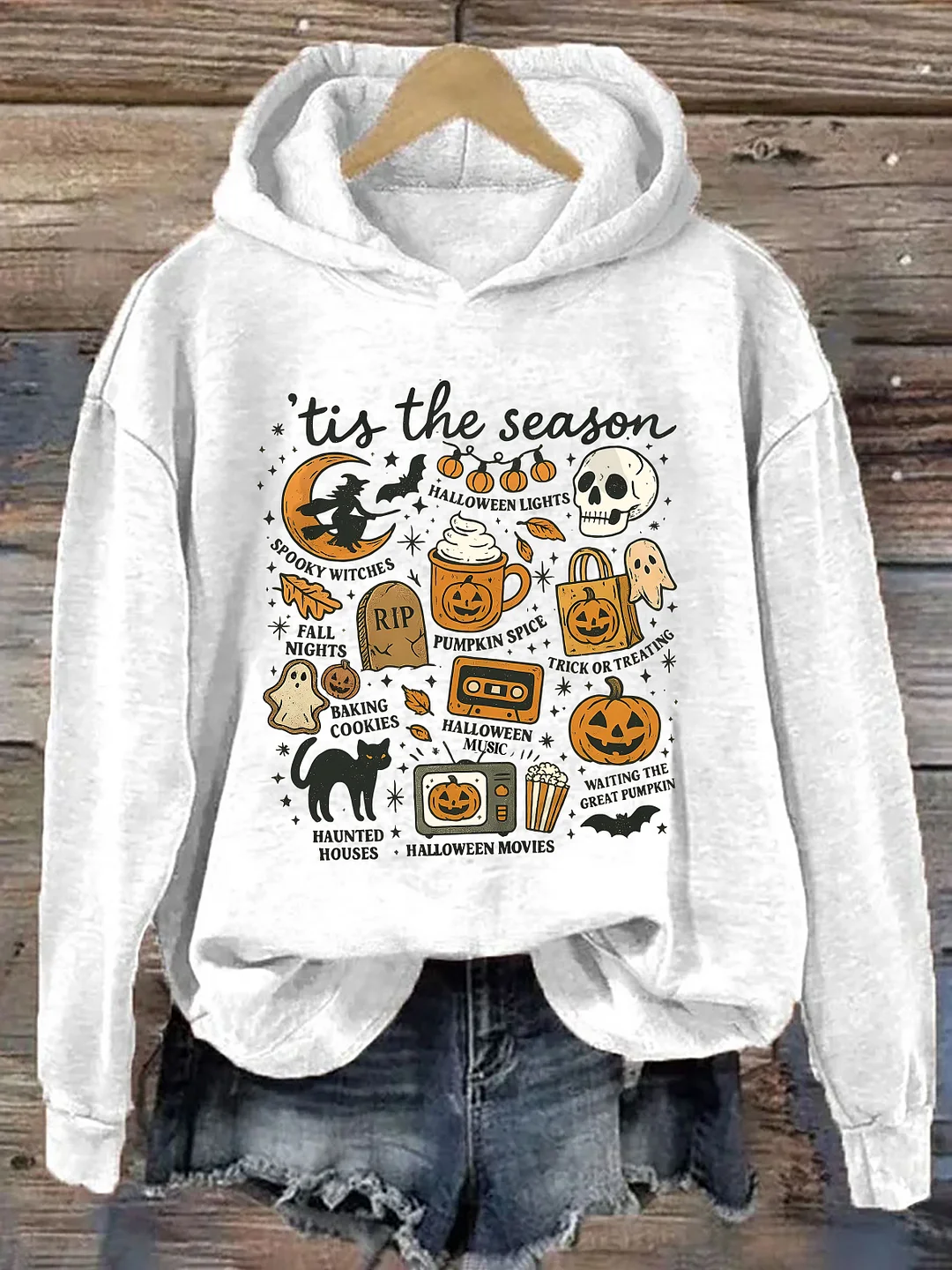 Halloween Fall Ghost Boho Hoodie