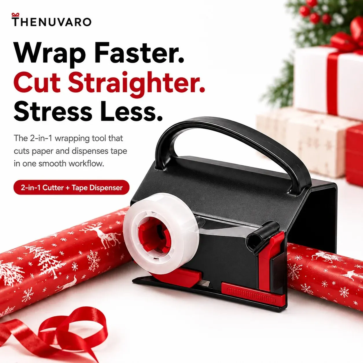 2-in-1 Wrapping Cutter Tape Dispenser 2-in-1 Wrapping Cutter Tape Dispenser