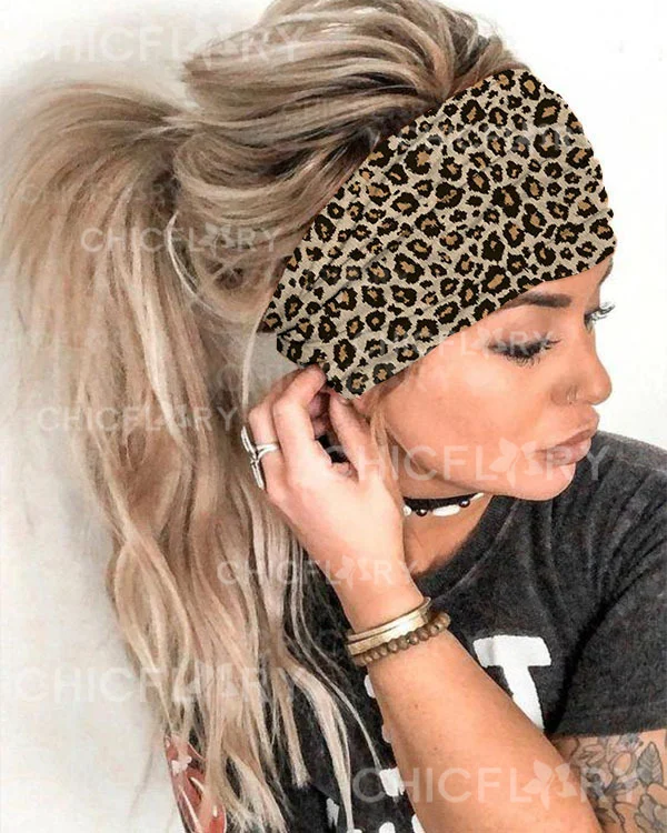 Vintage Leopard Print Loose Elastic Headband