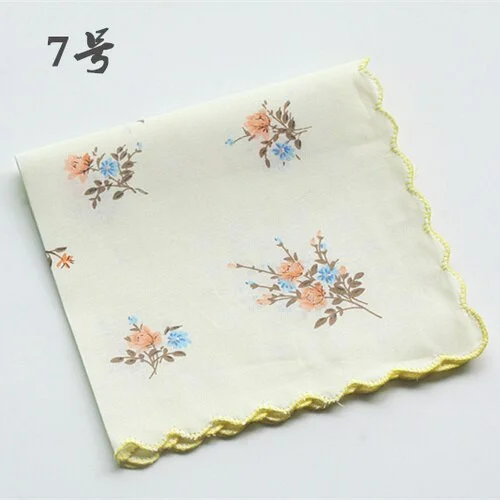 Handkerchiefs Women Soft Floral Printing Cotton Elegant Classic Pockets Square Handkerchief Womens National Style Simple Trendy