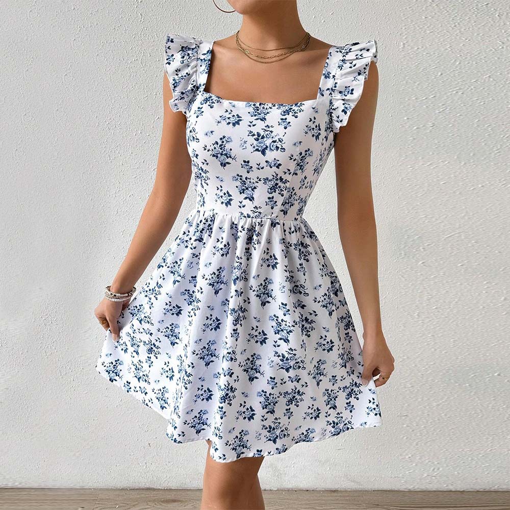 Mature Women Summer Fashion Personality Slim Fit Floral Dress
