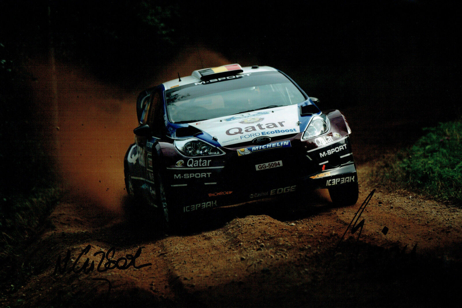 Thierry NEUVILLE & Nicolas GILSOUL SIGNED AUTOGRAPH 12x8 FORD Photo Poster painting AFTAL COA