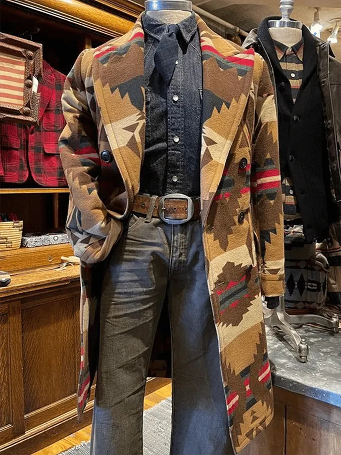 Men's Aztec Print Casual Coat