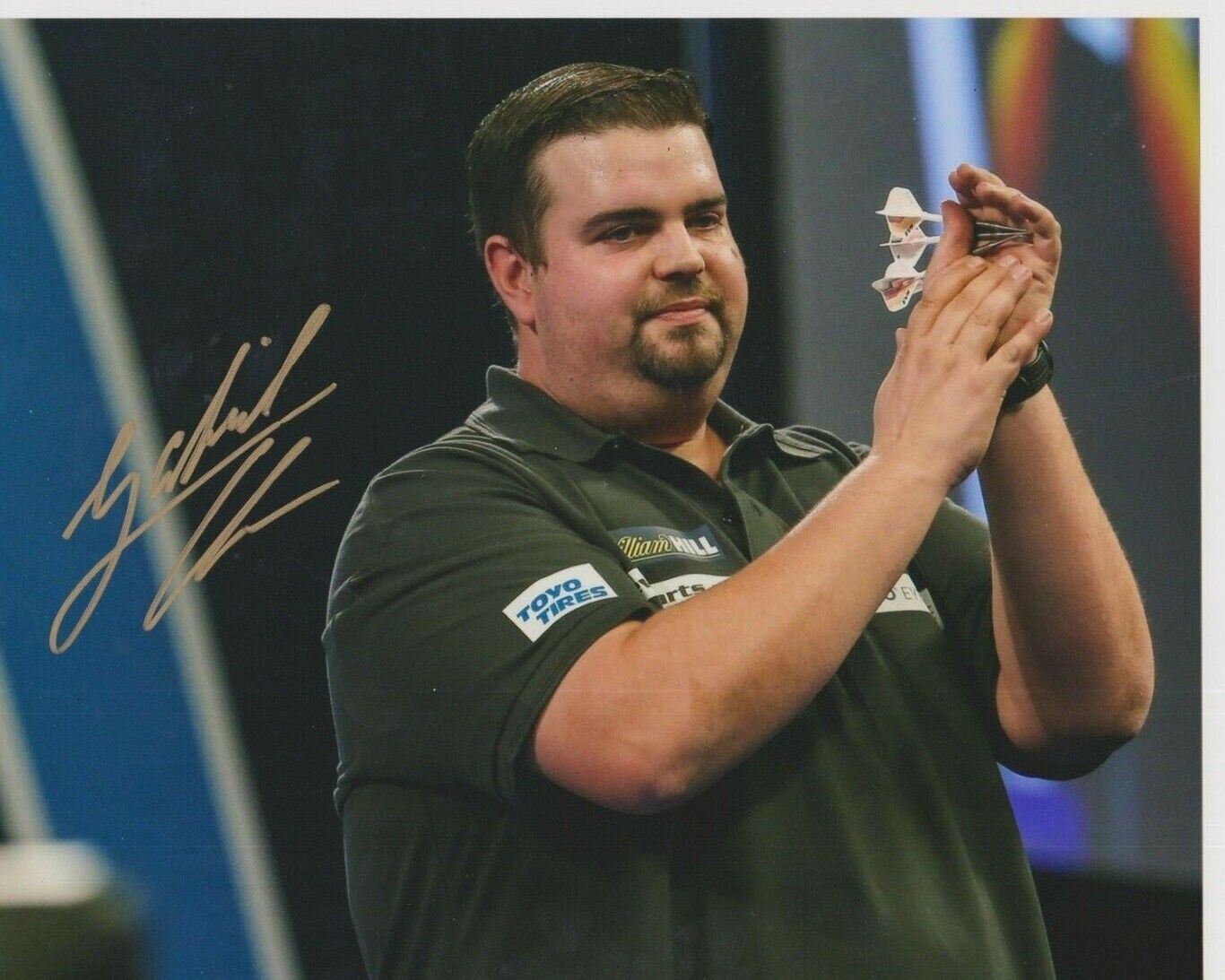 Gabriel Clemons **HAND SIGNED** 8x10 Photo Poster painting ~ Darts ~ AUTOGRAPHED